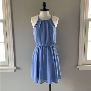 Blue Chiffon Shift Dress